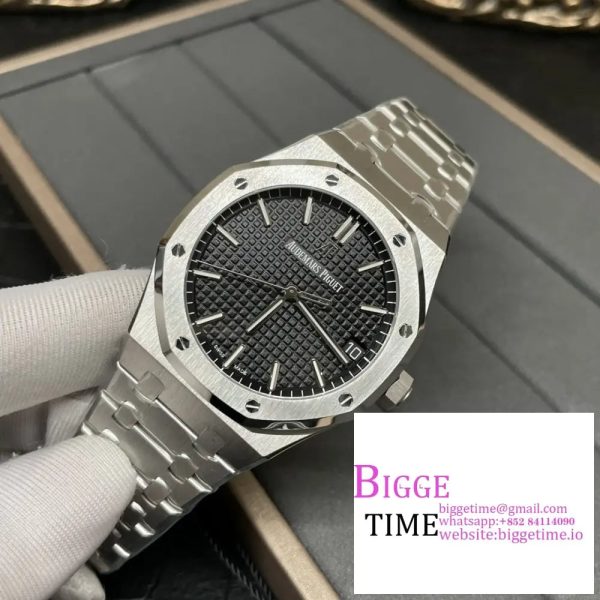 Royal Oak 41mm 15400 SS ZF 1:1 Best Edition Black Textured Dial on SS Bracelet SA3120 - Image 4