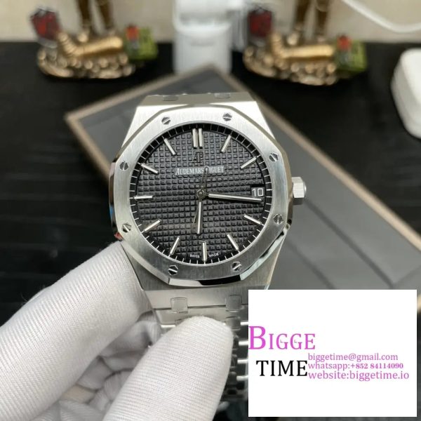 Royal Oak 41mm 15400 SS ZF 1:1 Best Edition Black Textured Dial on SS Bracelet SA3120 - Image 3