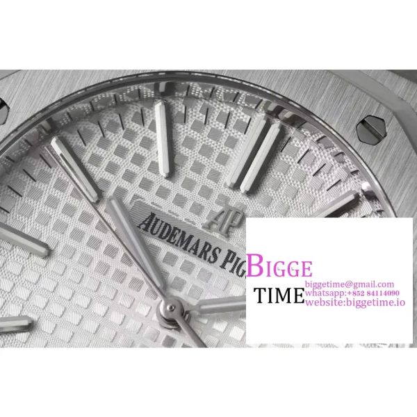 Royal Oak 41mm 15400 SS ZF 1:1 Best Edition White Textured Dial on SS Bracelet SA3120 - Image 4
