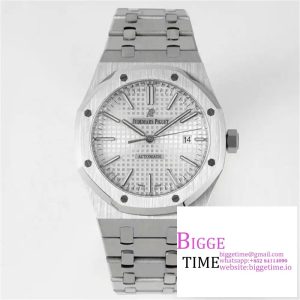 Royal Oak 41mm 15400 SS ZF 1:1 Best Edition White Textured Dial on SS Bracelet SA3120