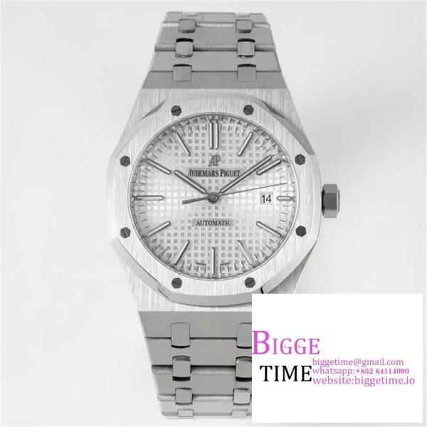 Royal Oak 41mm 15400 SS ZF 1:1 Best Edition White Textured Dial on SS Bracelet SA3120