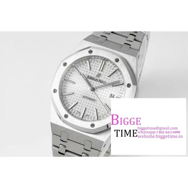Royal Oak 41mm 15400 SS ZF 1:1 Best Edition White Textured Dial on SS Bracelet SA3120 - Image 2
