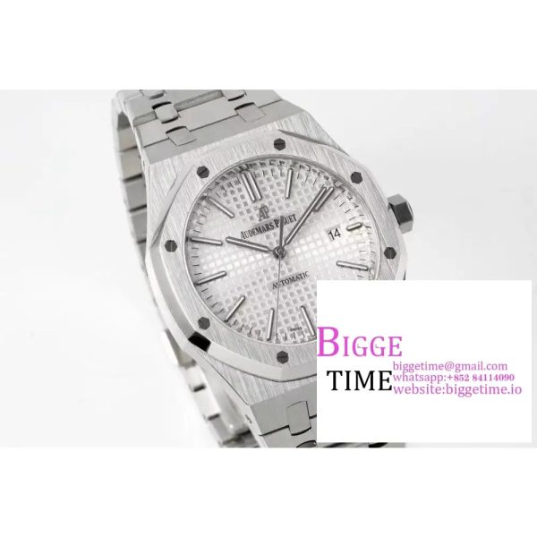 Royal Oak 41mm 15400 SS ZF 1:1 Best Edition White Textured Dial on SS Bracelet SA3120 - Image 3