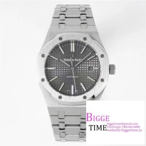 Royal Oak 41mm 15500 SS APSF 1:1 Best Edition Gray Textured Dial on SS Bracelet A4302