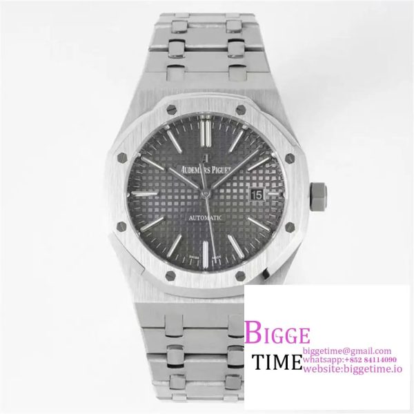 Royal Oak 41mm 15500 SS APSF 1:1 Best Edition Gray Textured Dial on SS Bracelet A4302