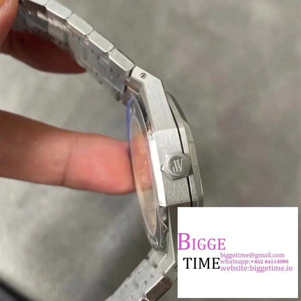 Royal Oak 41mm 15500 SS APSF 1:1 Best Edition White Textured Dial on SS Bracelet A4302 - Image 6