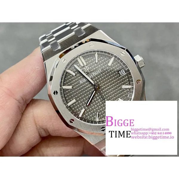 Royal Oak 41mm 15500 SS ZF 1:1 Best Edition Gray Textured Dial on SS Bracelet A4302 - Image 3