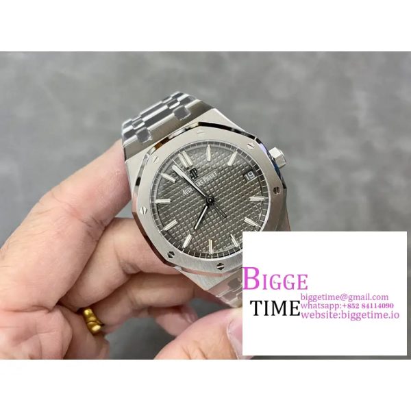 Royal Oak 41mm 15500 SS ZF 1:1 Best Edition Gray Textured Dial on SS Bracelet A4302 - Image 4