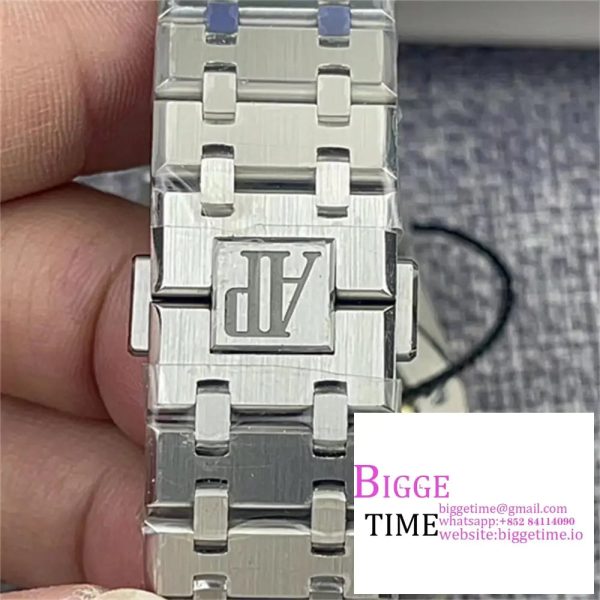 Royal Oak 41mm 15500 SS ZF 1:1 Best Edition White Textured Dial on SS Bracelet A4302 - Image 3