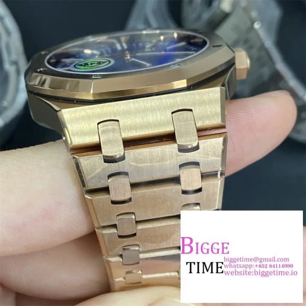 Royal Oak 41mm 15510 "50th Anniversary" RG APSF 1:1 Best Edition Blue Dial on RG Bracelet SA4302 - Image 2