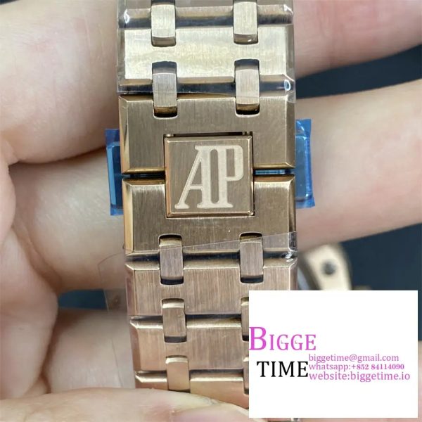 Royal Oak 41mm 15510 "50th Anniversary" RG APSF 1:1 Best Edition Blue Dial on RG Bracelet SA4302 - Image 6
