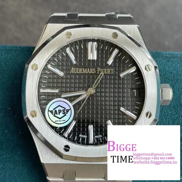 Royal Oak 41mm 15510 "50th Anniversary" SS APSF 1:1 Best Edition Gray Dial on SS Bracelet SA4302 - Image 4