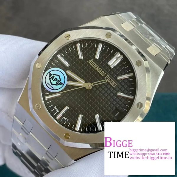 Royal Oak 41mm 15510 "50th Anniversary" SS APSF 1:1 Best Edition Gray Dial on SS Bracelet SA4302 - Image 5