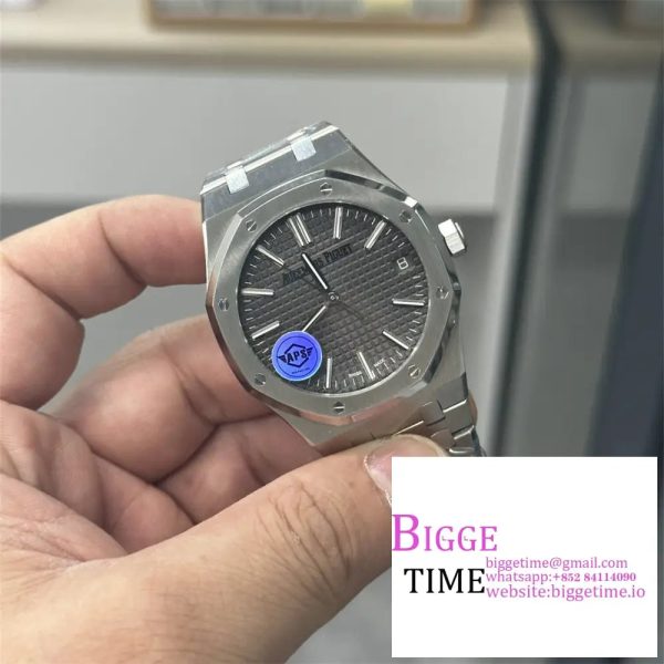 Royal Oak 41mm 15510 "50th Anniversary" SS APSF 1:1 Best Edition Gray Dial on SS Bracelet SA4302 - Image 2