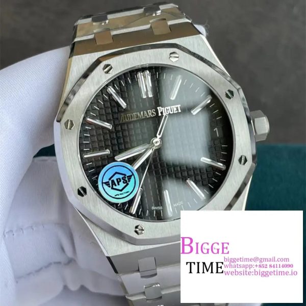 Royal Oak 41mm 15510 "50th Anniversary" SS APSF 1:1 Best Edition Gray Dial on SS Bracelet SA4302 - Image 2
