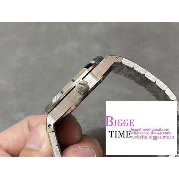 Royal Oak 41mm 15510 SS ZF 1:1 Best Edition Blue Textured Dial on SS Bracelet A4302 - Image 7