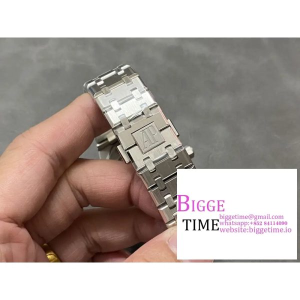 Royal Oak 41mm 15510 SS ZF 1:1 Best Edition Blue Textured Dial on SS Bracelet A4302 - Image 5