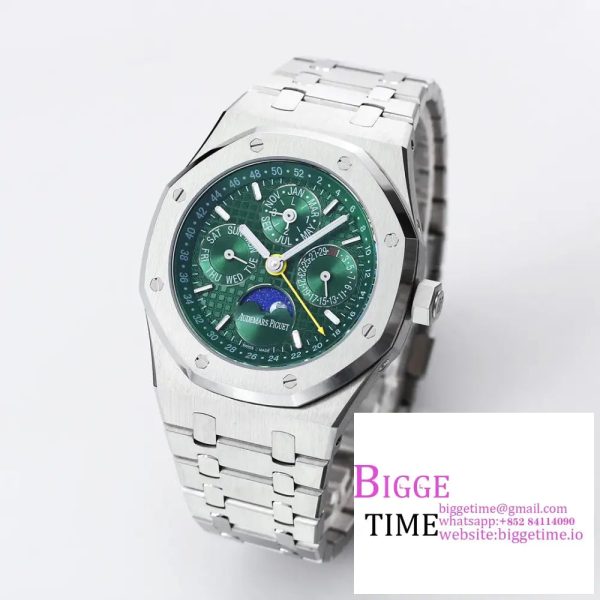 Royal Oak 41mm Complicated 26574 SS BBRF1:1 Best Edition Green Dial on SS Bracelet A5134 - Image 3