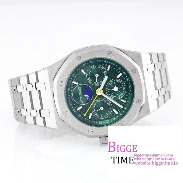 Royal Oak 41mm Complicated 26574 SS BBRF1:1 Best Edition Green Dial on SS Bracelet A5134 - Image 4