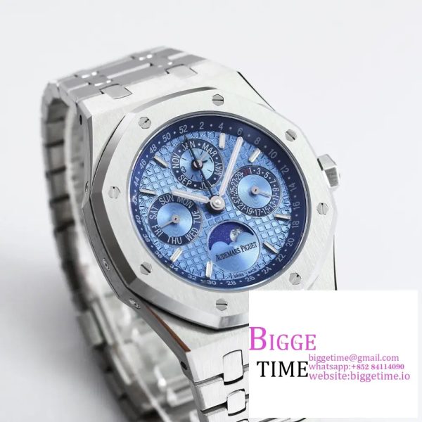 Royal Oak 41mm Complicated 26574 SS BBRF1:1 Best Edition Ice Blue Dial on SS Bracelet A5134 - Image 3