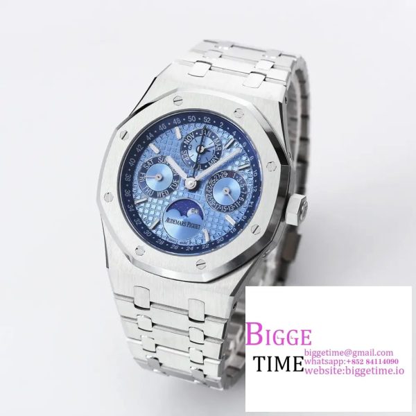 Royal Oak 41mm Complicated 26574 SS BBRF1:1 Best Edition Ice Blue Dial on SS Bracelet A5134 - Image 2