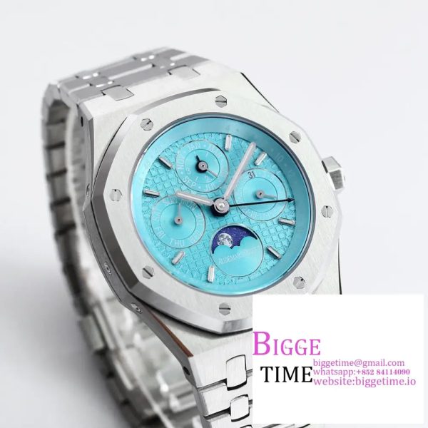 Royal Oak 41mm Complicated 26574 SS BBRF1:1 Best Edition Tiffany Blue Dial on SS Bracelet A5134 - Image 3