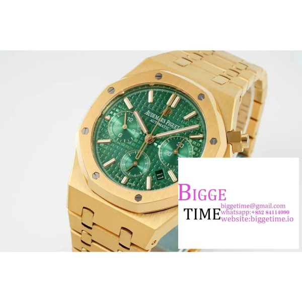 Royal Oak Chrono 26331 YG IPF 1:1 Best Edition Green Dial on YG Bracelet A7750 - Image 3
