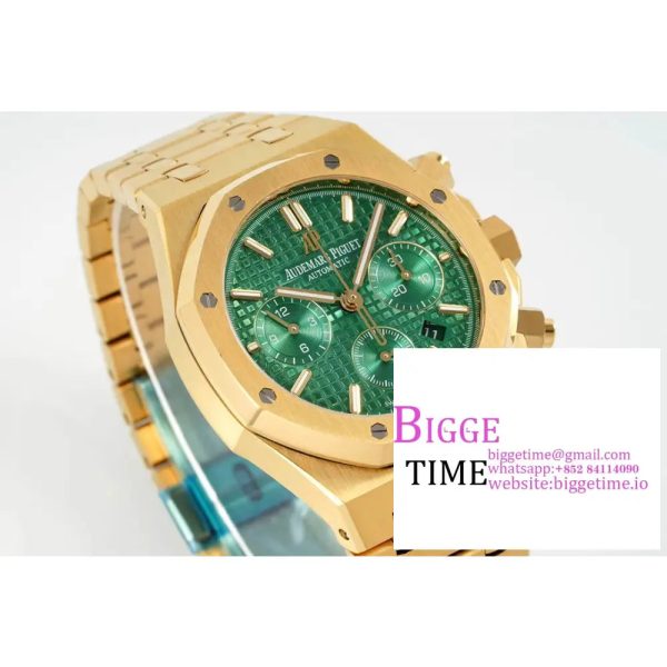 Royal Oak Chrono 26331 YG IPF 1:1 Best Edition Green Dial on YG Bracelet A7750 - Image 2