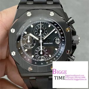 Royal Oak Offshore 42mm Black Ceramic APF 1:1 Best Edition Black Textured Dial on SS Bracelet A4404
