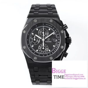 Royal Oak Offshore 42mm Black Ceramic APF 1:1 Best Edition Black Textured Dial on SS Bracelet A4404