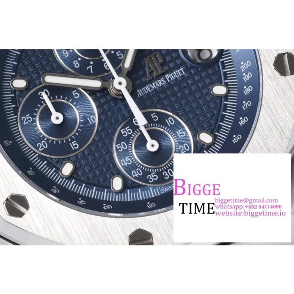 Royal Oak Offshore 42mm Blue/White Dial APF 1:1 Best Edition on SS Bracelet A3126 - Image 5