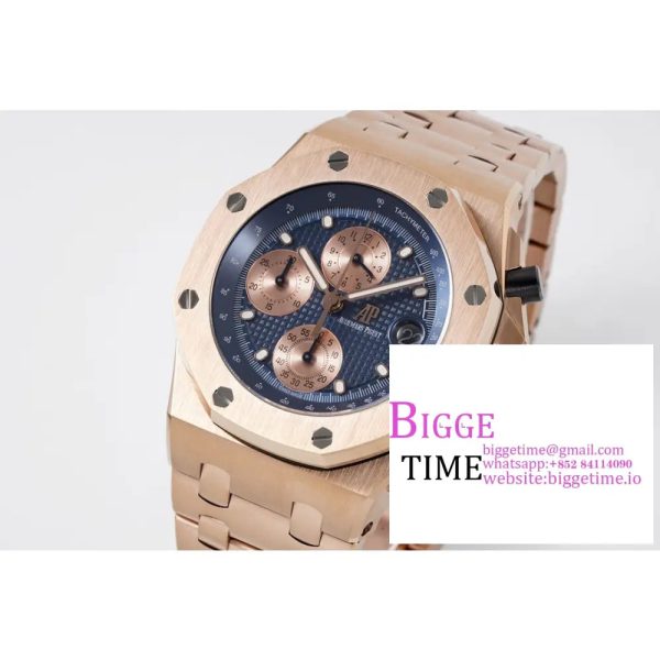 Royal Oak Offshore 42mm RG APF 1:1 Best Edition Blue/RG Dial on RG Bracelet A4404 - Image 3
