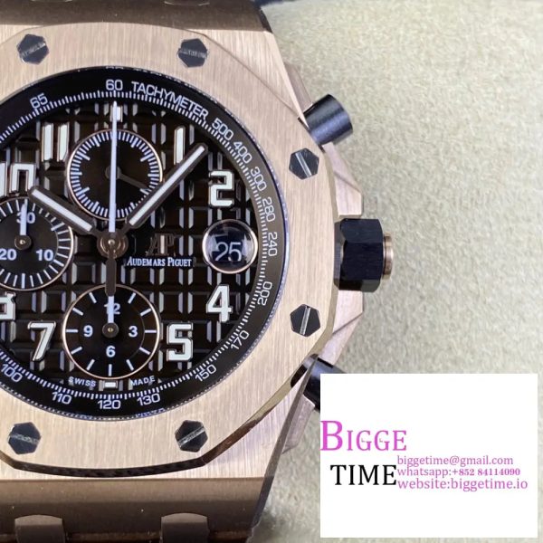 Royal Oak Offshore 42mm RG Brown Dial APF 1:1 Best Edition on RG Bracelet A3126 - Image 3