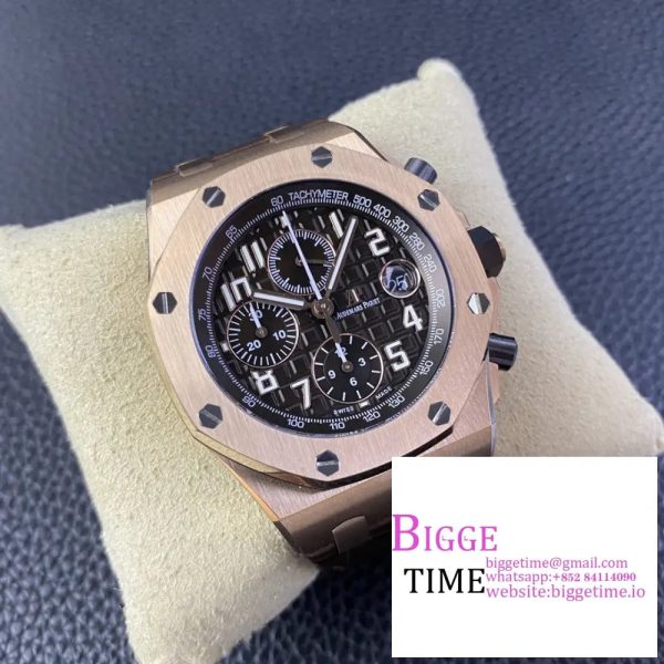 Royal Oak Offshore 42mm RG Brown Dial APF 1:1 Best Edition on RG Bracelet A3126 - Image 6