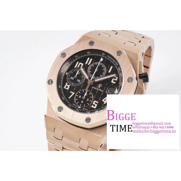 Royal Oak Offshore 42mm RG Brown Dial APF 1:1 Best Edition on RG Bracelet A3126 - Image 3