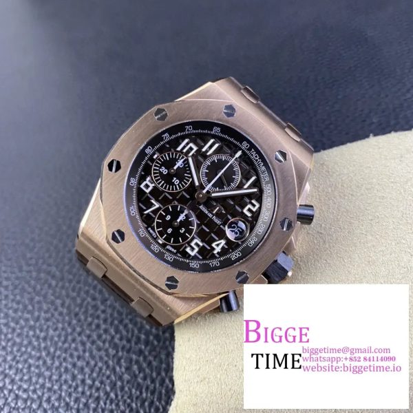 Royal Oak Offshore 42mm RG Brown Dial APF 1:1 Best Edition on RG Bracelet A3126 - Image 2