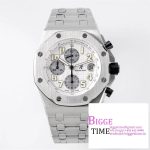Royal Oak Offshore 42mm White Dial APF 1:1 Best Edition on SS Bracelet A3126