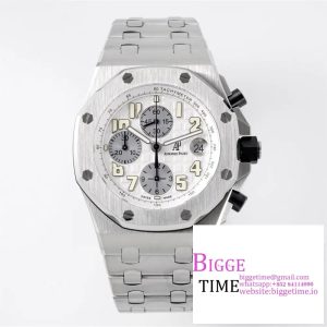 Royal Oak Offshore 42mm White Dial APF 1:1 Best Edition on SS Bracelet A3126