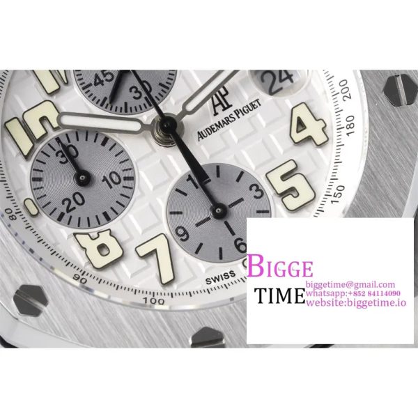 Royal Oak Offshore 42mm White Dial APF 1:1 Best Edition on SS Bracelet A3126 - Image 5