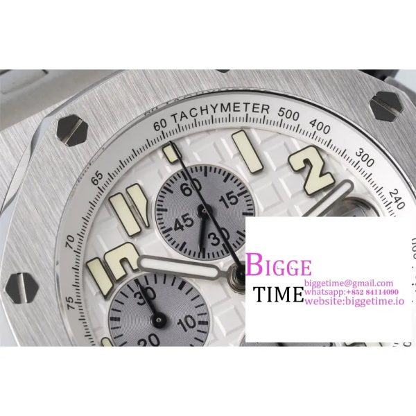 Royal Oak Offshore 42mm White Dial APF 1:1 Best Edition on SS Bracelet A3126 - Image 4