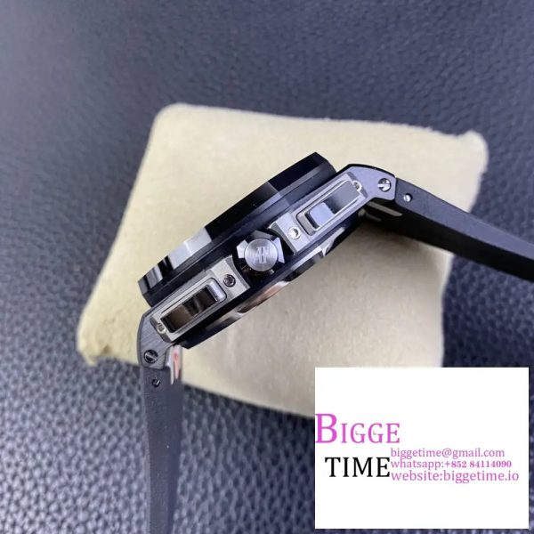 Royal Oak Offshore 44mm Black Ceramic APF 1:1 Best Edition Black Dial on Rubber Strap A7750 - Image 7