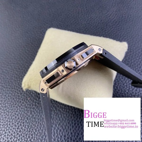 Royal Oak Offshore 44mm RG Ceramic Bezel APF 1:1 Best Edition Black Dial on Rubber Strap A7750 - Image 6