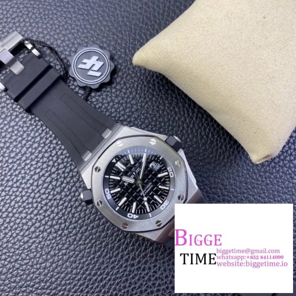 Royal Oak Offshore Diver 15703 ZF 1:1 Best Edition Black Dial on Black Rubber Strap SA3120 - Image 6