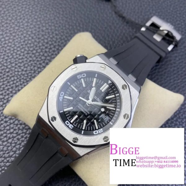 Royal Oak Offshore Diver 15703 ZF 1:1 Best Edition Black Dial on Black Rubber Strap SA3120 - Image 4
