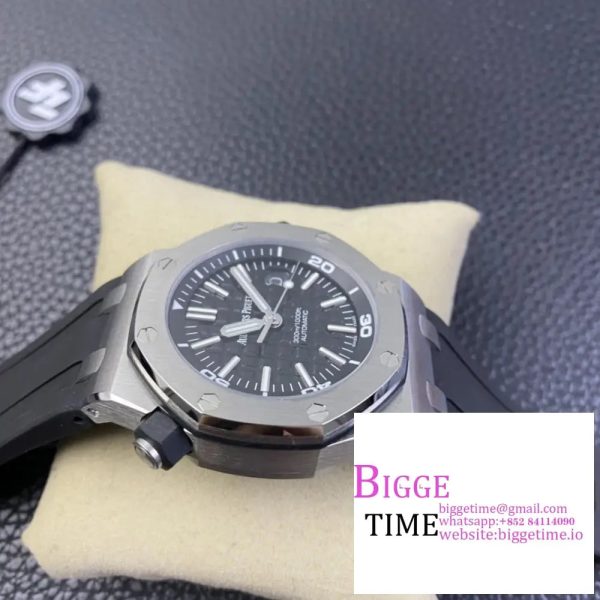 Royal Oak Offshore Diver 15703 ZF 1:1 Best Edition Black Dial on Black Rubber Strap SA3120 - Image 3