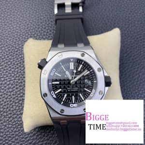 Royal Oak Offshore Diver 15703 ZF 1:1 Best Edition Black Dial on Black Rubber Strap SA3120