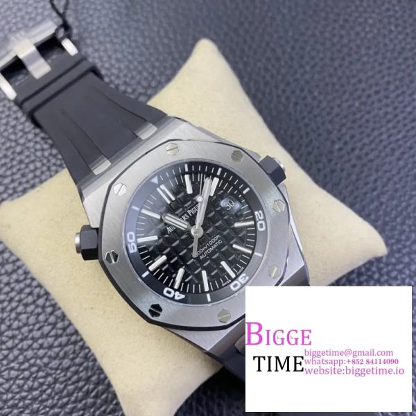 Royal Oak Offshore Diver 15703 ZF 1:1 Best Edition Black Dial on Black Rubber Strap SA3120 - Image 2