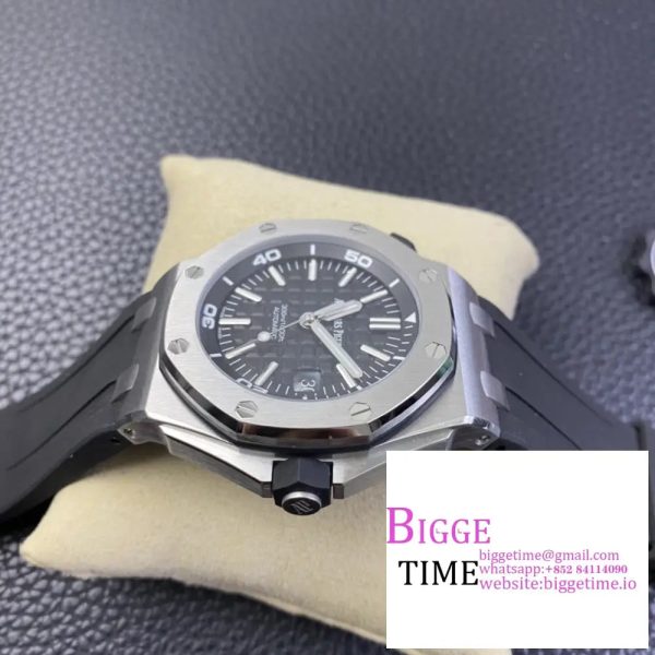 Royal Oak Offshore Diver 15703 ZF 1:1 Best Edition Black Dial on Black Rubber Strap SA3120 - Image 5