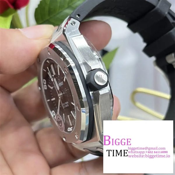 Royal Oak Offshore Diver 15710 APSF 1:1 Best Edition Black Checkered Dial on Black Rubber Strap A3120 - Image 7