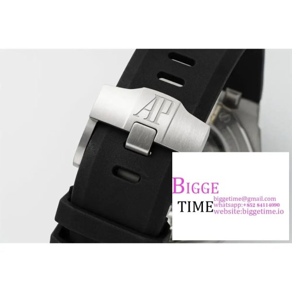 Royal Oak Offshore Diver 15720 SS APSF 1:1 Best Edition Black Dial Ceramic Bezel on Black Rubber Strap A4308 - Image 6